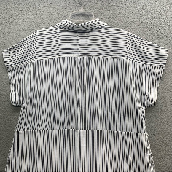 Elizabeth And James Womens Shirt Tunic Dress Short Sleeve Striped Black White XL - Picture 13 of 15